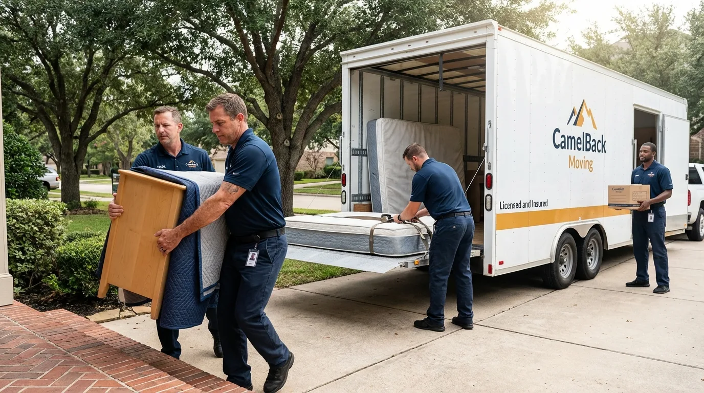 Crew loading residential truck for cross-state move from Leadville, CO