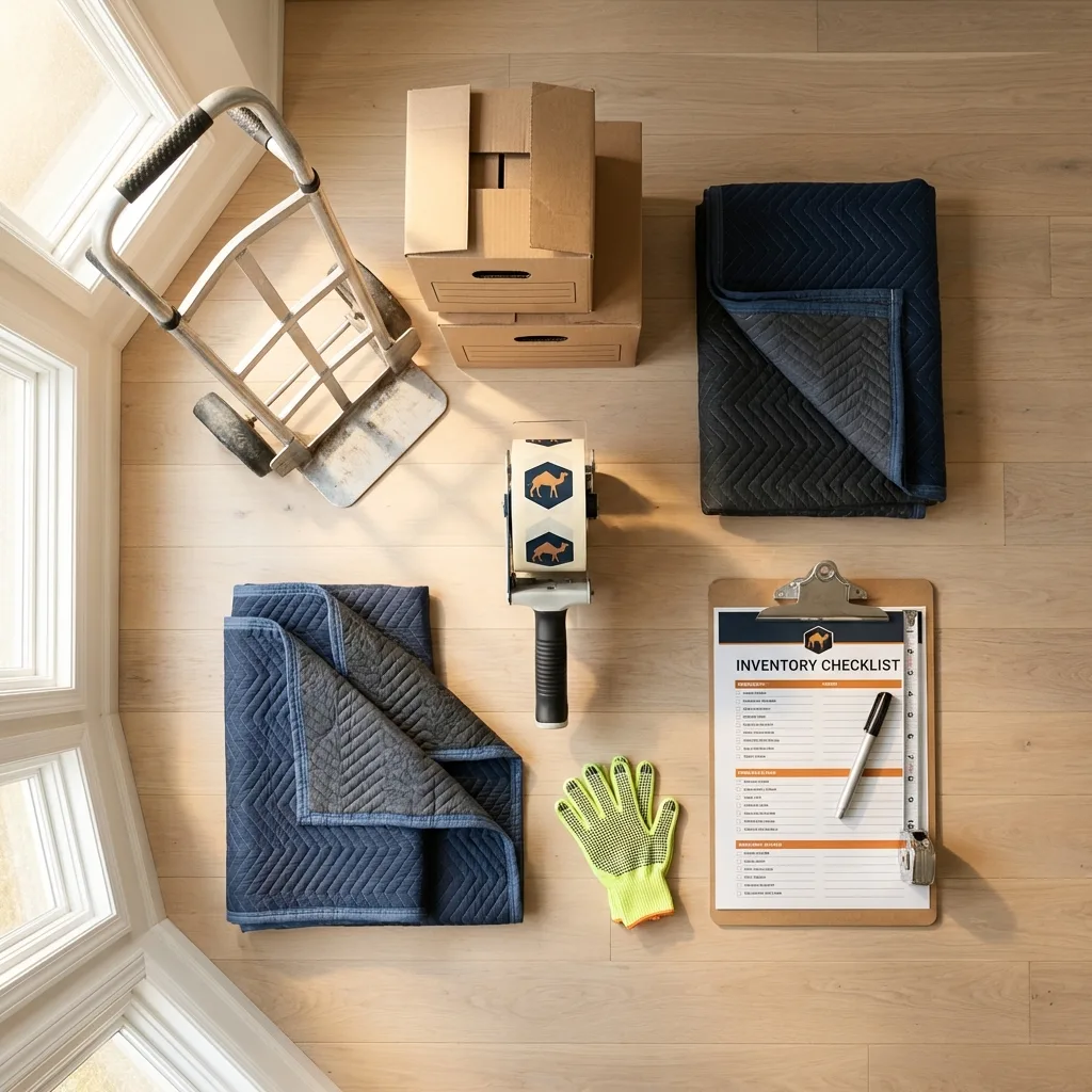 Professional moving supplies and packing materials layout for Leadville residential relocations